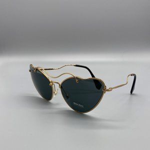 MIU MIU SCENIQUE BUTTERFLY SUNGLASSES WITH JIMMY CHOO WHITE LIZARD/GOLD CASE